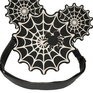 Lounglefly Glow in the Dark Mickey spiderweb crossbody NWT